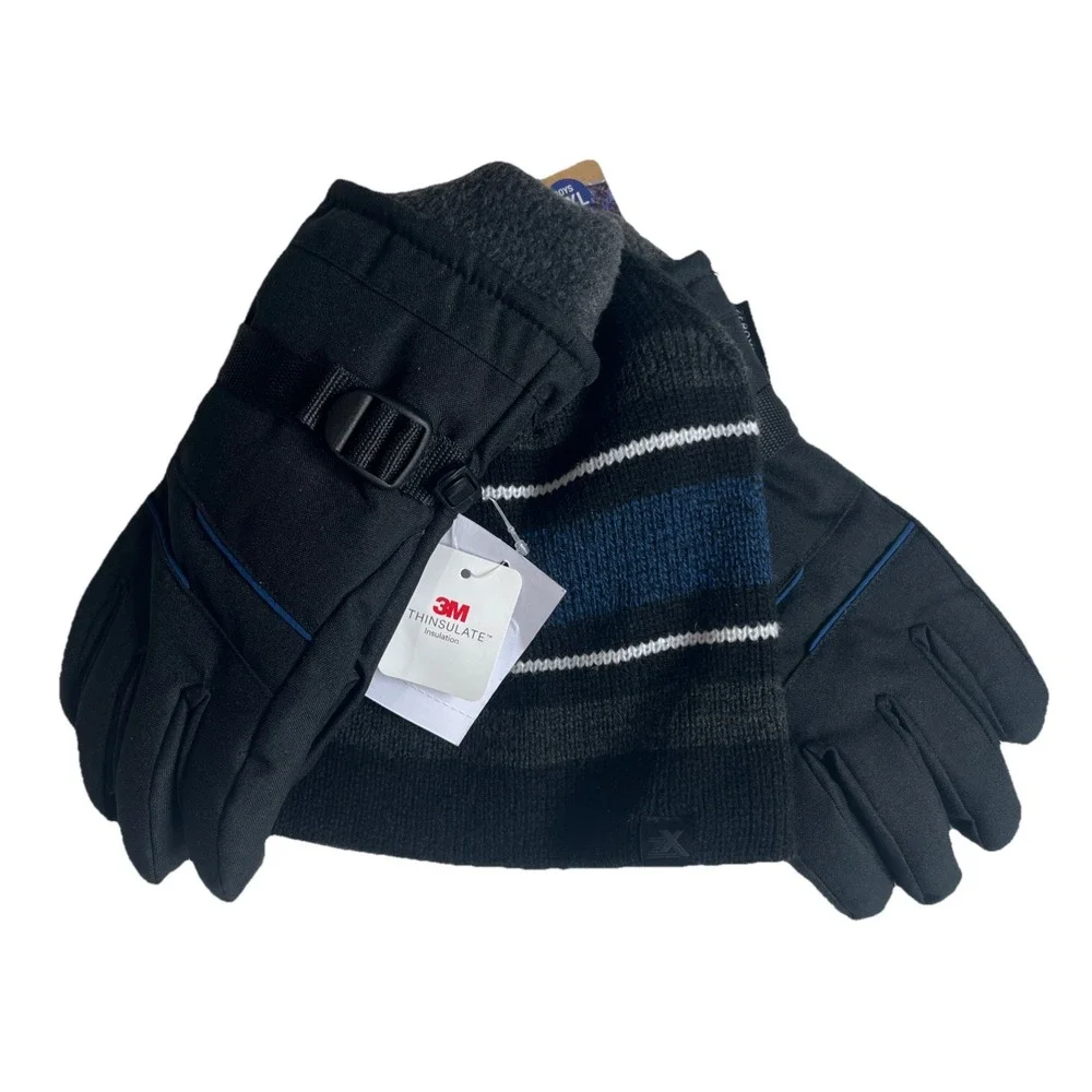 ZeroXposur Boys 2-Pc‎ Thinsulate Beanie & Winter Gloves Set Size L/XL